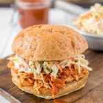 BBQ Shredded Chicken Sandwiches with Coleslaw