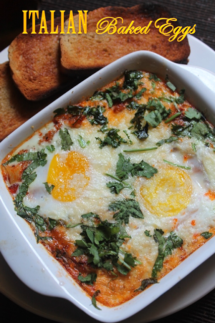 Baked Eggs Recipe (Italian Baked Eggs in Marinara Sauce)